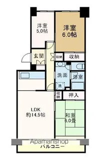 入船西エステート1号棟【5階】の間取り