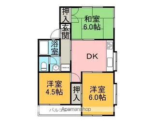 サンハイツ石川B棟【201号室】の間取り