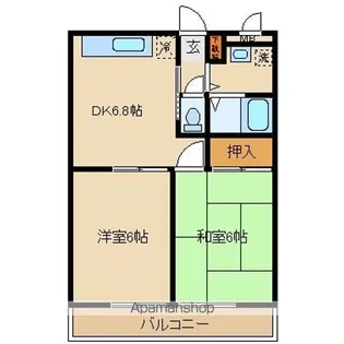 ヴィラージュ南田園【1階】の間取り
