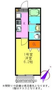 クレストコート八千代台【1階】の間取り
