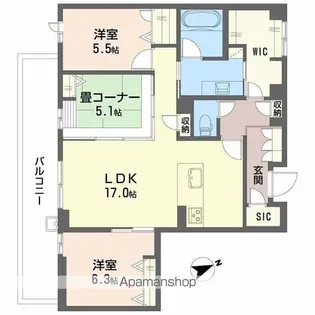 アルテーヌ浜寺元町【315号室】の間取り