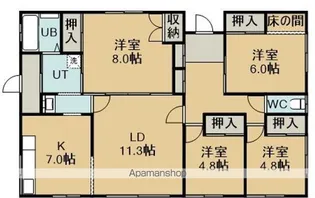 北海道函館市駒場町【一戸建】の間取り