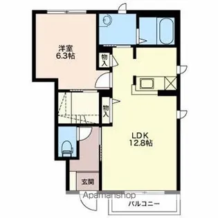 ディアコートF【A102号室】の間取り