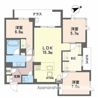 アルテーヌ浜寺元町【1階】の間取り