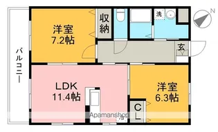 BRUGGE(ブルージュ)【2階】の間取り