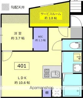 LOTUS NAKANOSHINBASHI【401号室】の間取り