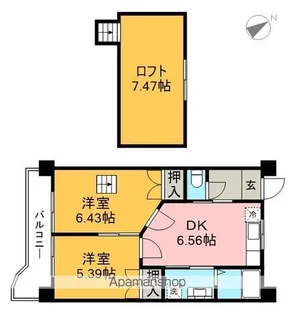 コーポ西村Ⅱ【7階】の間取り