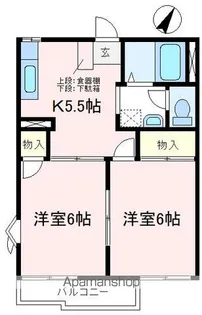 埼玉県狭山市鵜ノ木【アパート】の間取り