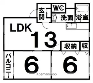 パールハイツⅢ【2-B号室】の間取り
