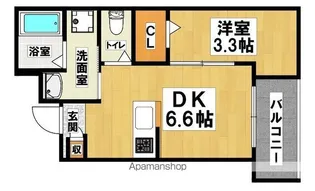 大浜北町シーエム・シス【2D号室】の間取り
