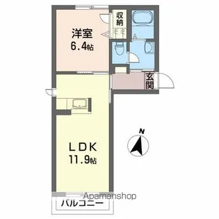 メゾンアースB【1階】の間取り