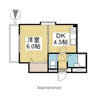 パラドール束本【201.号室】の間取り