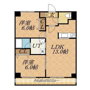 リルバ野幌【6階】の間取り