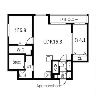 S.Uスクエア【3階】の間取り