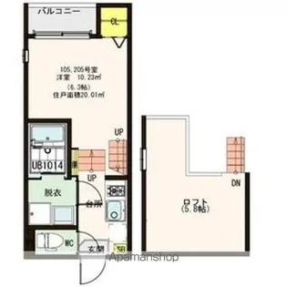 ハーモニーテラス福住町Ⅱ【2階】の間取り