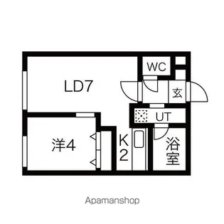 フィオーレ南円山【1階】の間取り