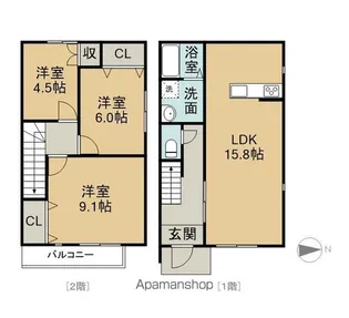 BELLEVIE TAKATSU【1階】の間取り