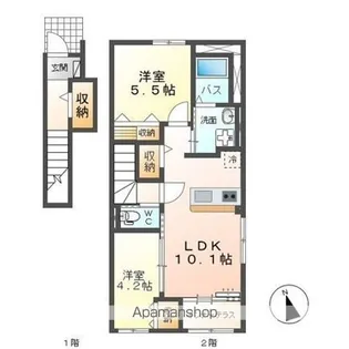 サンハイツ【2階】の間取り