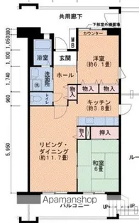 サンヴァリエ針中野2号棟【802号室】の間取り