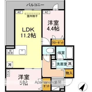 セレスティア細田A【2階】の間取り