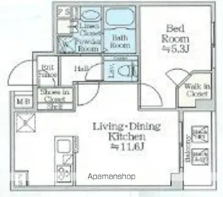 アイルプレミアム月島ドゥーエ【5階】の間取り