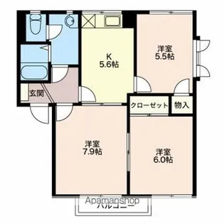 ディアスM’SB棟【1階】の間取り