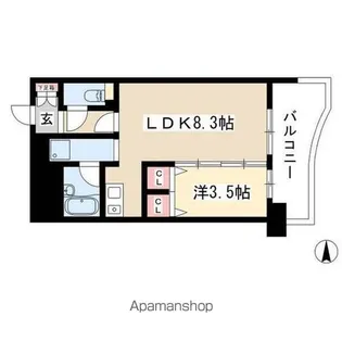 X-OVER21覚王山【7階】の間取り