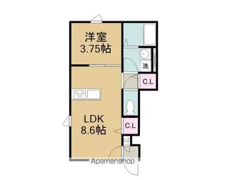 CASA PACIFICA ASAHI【1階】の間取り