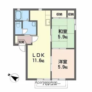エミネンスB【2階】の間取り