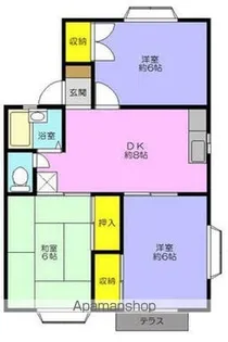 ハイツなでしこA棟【1階】の間取り