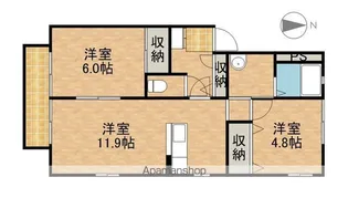 プレステージ中部ⅡA【2階】の間取り