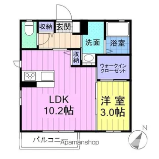 カーサレイールE【2階】の間取り