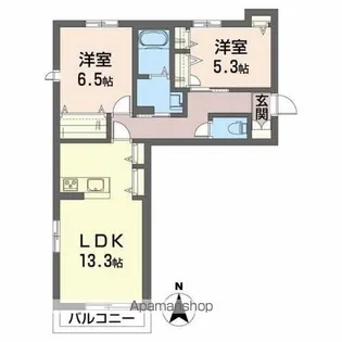 シャーメゾン エフ【2階】の間取り