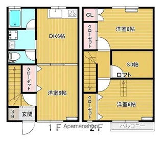 オール電化三ツ股Ⅰ【2号室】の間取り