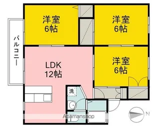 ハイブリッジB棟【202号室】の間取り