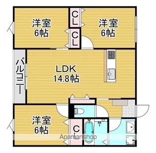 Taormina下府【3階】の間取り