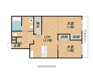 エルミナフラット堅田【210号室】の間取り