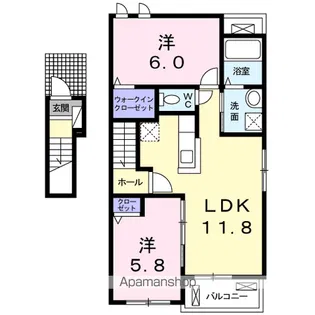 グラン ベルジュ D【2階】の間取り