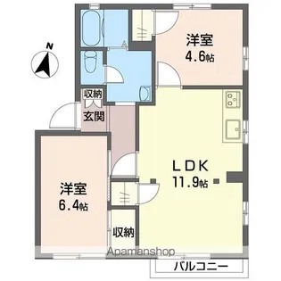 マイネハイマート藤塚D【102号室】の間取り