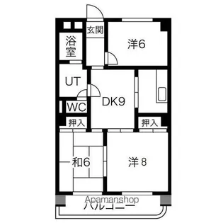 ロイヤルマンション丁田【2階】の間取り