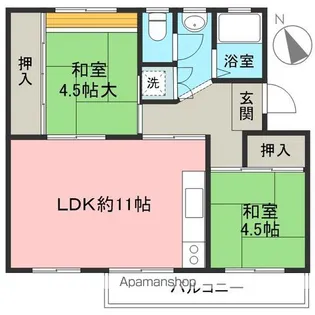入間黒須団地3号棟【4階】の間取り