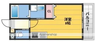 AIMER針摺南【102号室】の間取り