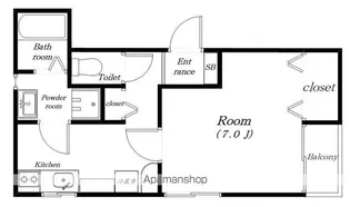街角のクールブラン【202号室】の間取り