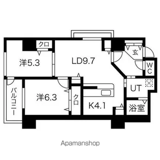 シティコート目黒2号棟【5階】の間取り