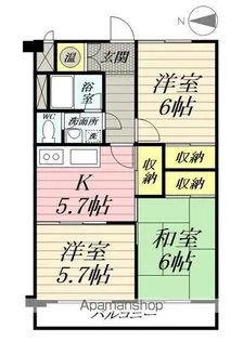 小田原グリーンハイツ【203号室】の間取り