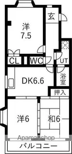 ハニーコート【4階】の間取り