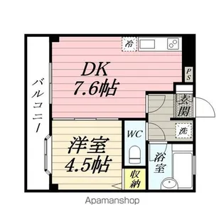 ホワイトパールパレス【202号室】の間取り