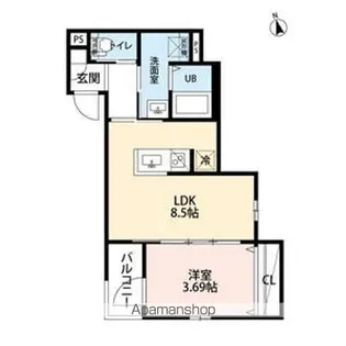 リュクスシティー黄金【2階】の間取り