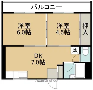 アシスト函館マンション(アシストハコダテマンション)【107号室】の間取り