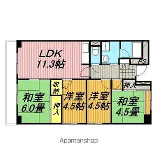 ファミール南常盤平【6階】の間取り